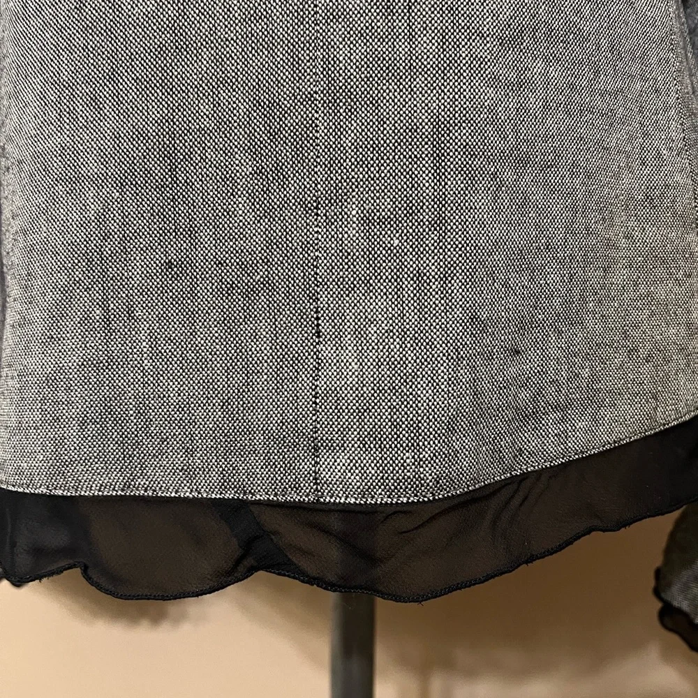 metrostyle Gray Jacket with Black Scalloped Trim size 8